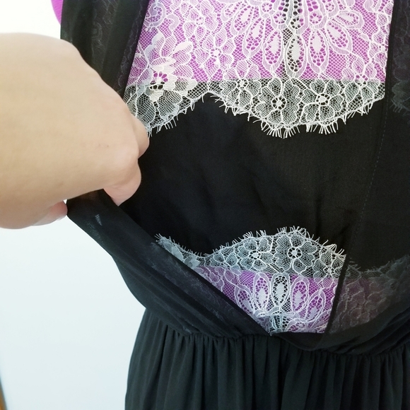 Sandro Lace Bodice / Back Tie Coctail Dress - Picture 3 of 11